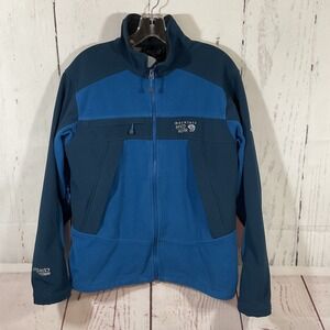 Mountain Hardwear Mountain Tech Jacket Men M Blue Air Shield Fleece Full Zip